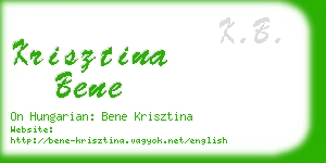 krisztina bene business card